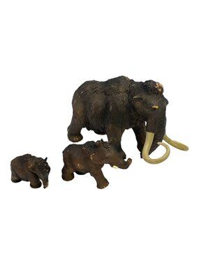 Papo Wooly Mammoth 3 Piece Family Figures Adult Youth and Baby Ice Age Toys